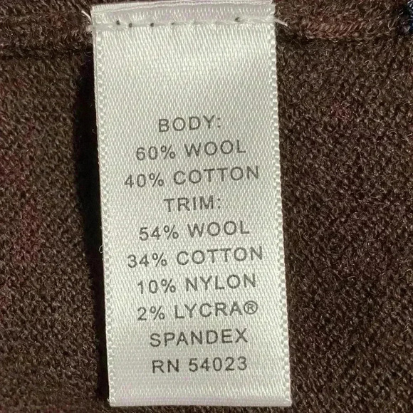 Banana Republic Sweater Women’s Medium Brown Border Embellished Wool Blend - Picture 5 of 6